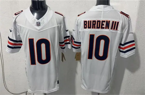 Mens Chicago Bears #10 Luther Burden III  Nike White Vapor F.U.S.E. Limited Jersey