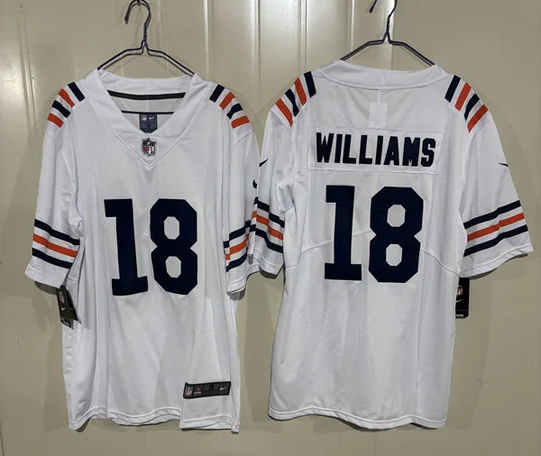 Mens Chicago Bears #18 Caleb Williams Nike White Alternate Classic Jersey