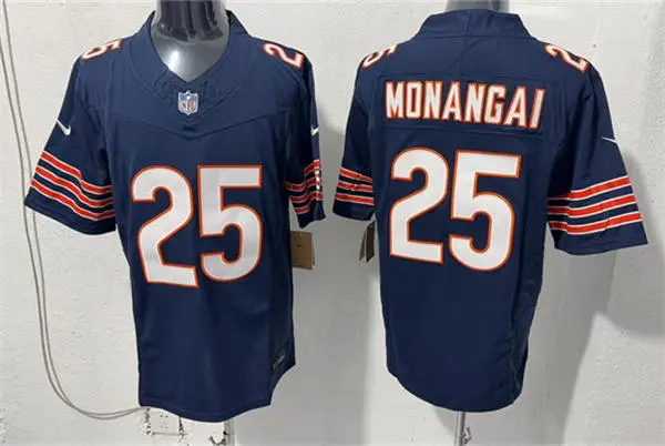 Mens Chicago Bears #25 Kyle Monangai Nike Navy Vapor F.U.S.E. Limited Jersey