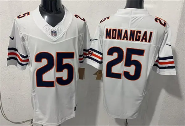 Mens Chicago Bears #25 Kyle Monangai Nike White Vapor F.U.S.E. Limited Jersey