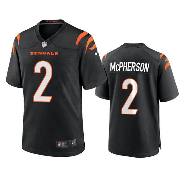 Men's Cincinnati Bengals #2 Evan McPherson Nike Black Team Color Vapor Limited Jersey