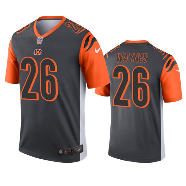Men's Cincinnati Bengals #26 Trae Waynes Nike Anthracite Inverted Legend Jersey