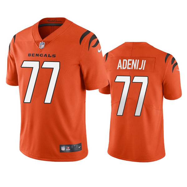Men's Cincinnati Bengals #77 Hakeem Adeniji Nike Orange Alternate Vapor Limited Jersey