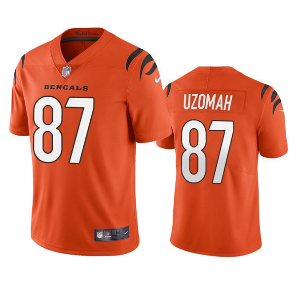 Mens Cincinnati Bengals #87 C.J. Uzomah Nike Orange Alternate Vapor Limited Jersey