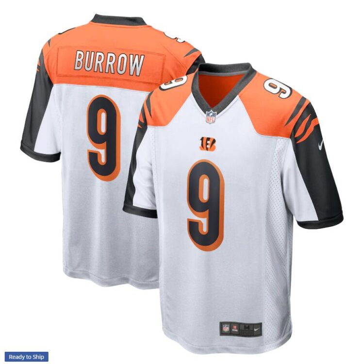 Men's Cincinnati Bengals #9 Joe Burrow Nike White Game Football Jersey