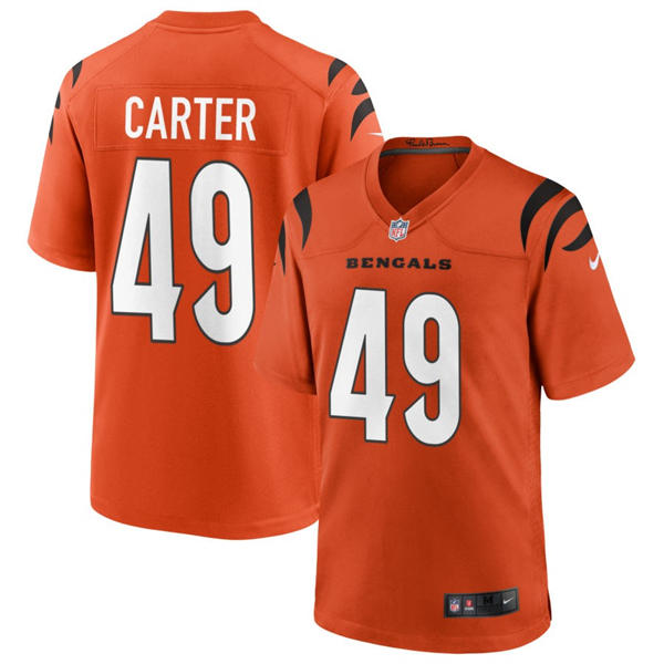 Men's Cincinnati Bengals #49 Barrett Carter Nike Orange Alternate Vapor F.U.S.E. Limited Jersey