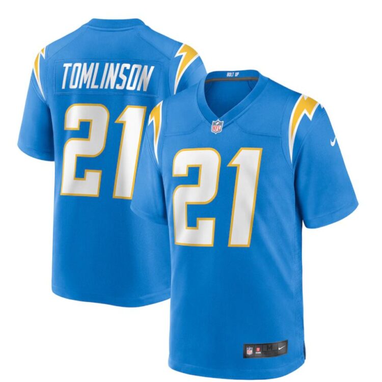 Men's Los Angeles Chargers Retired Player #21 Chargers LaDainian Nike Powder Blue Game Football Jersey