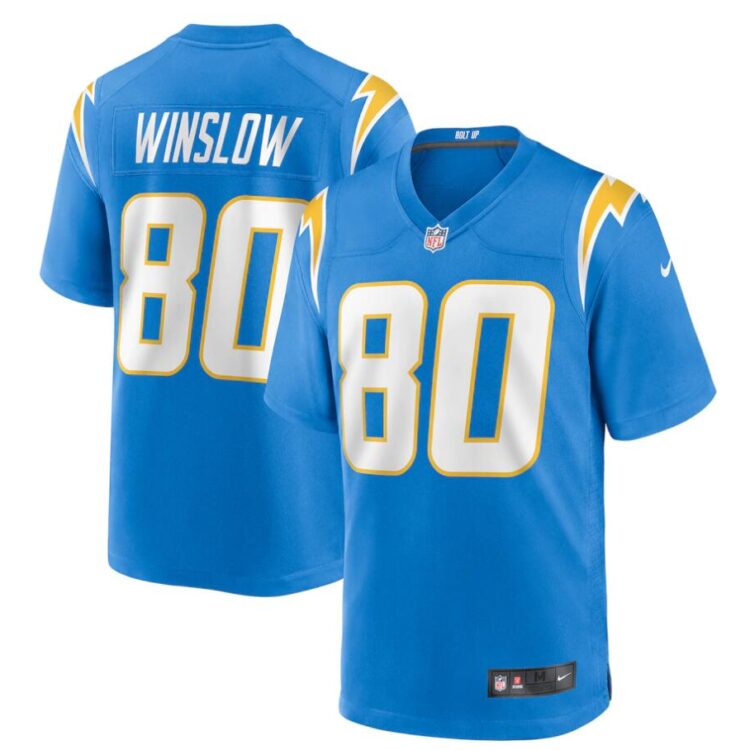 Men's Los Angeles Chargers Retired Player #80 Kellen Winslow Nike Powder Blue Game Football Jersey