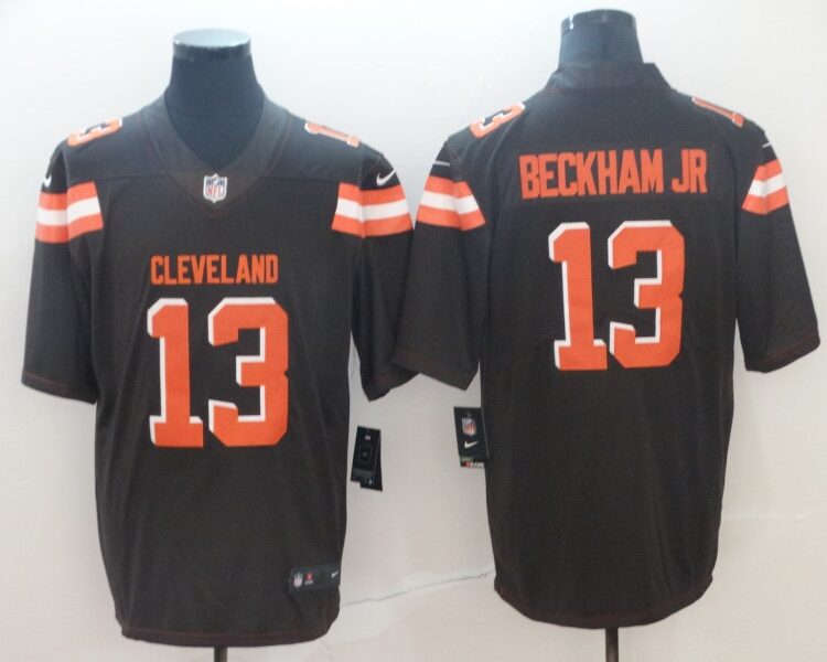 Men's Cleveland Browns #13 Odell Beckham Jr Stitched Nike Brown Vapor Player Limited Jersey