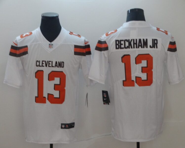 Men's Cleveland Browns #13 Odell Beckham Jr. Stitched Nike White Vapor Player Limited Jersey