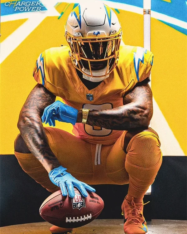 Men's Los Angeles Chargers #0 Daiyan Henley Nike Gold Alternate Charger Power Vapor F.U.S.E. Limited Jersey