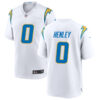 Men's Los Angeles Chargers #0 Daiyan Henley Nike White Vapor Limited Player Jersey