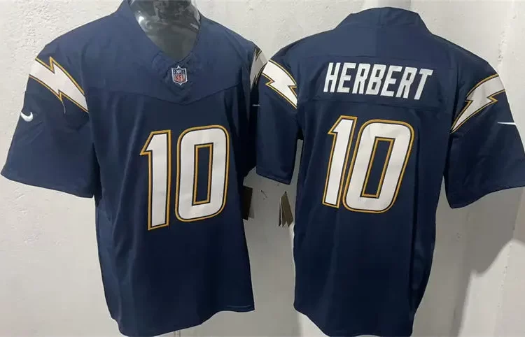 Mens Los Angeles Chargers #10 Justin Herbert Nike Navy Alternate Super Chargers Vapor F.U.S.E. Limited Jersey