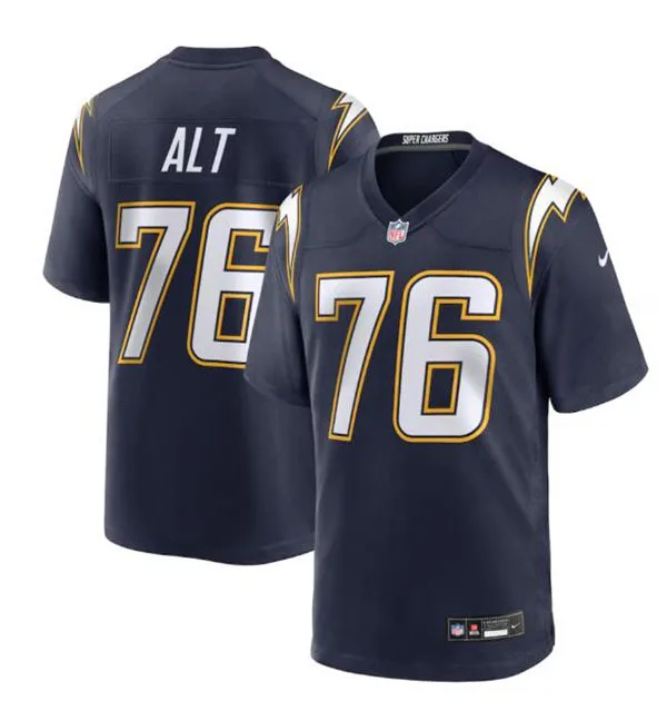 Men's Los Angeles Chargers #76 Joe Alt Nike Navy Alternate Super Chargers Vapor F.U.S.E. Limited Jersey
