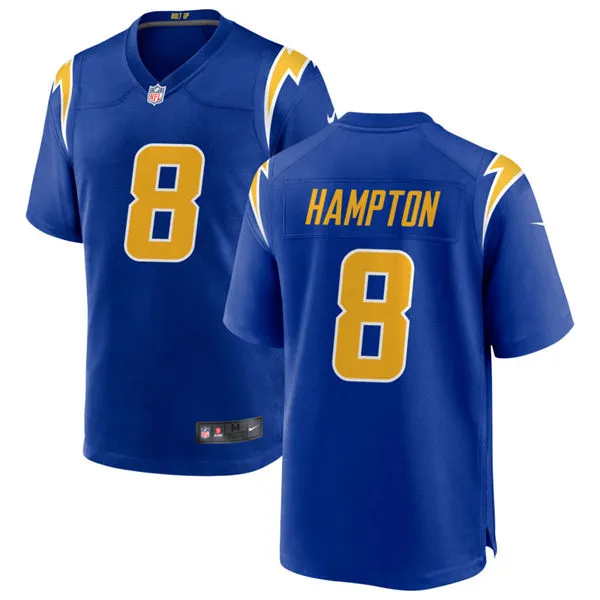 Men's Los Angeles Chargers #8 Omarion Hampton Nike Royal Gold 2nd Alternate Vapor F.U.S.E. Limited Jersey