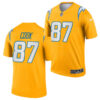Mens Los Angeles Chargers #87 Jared Cook Nike 2021 Gold Inverted Legend Jersey