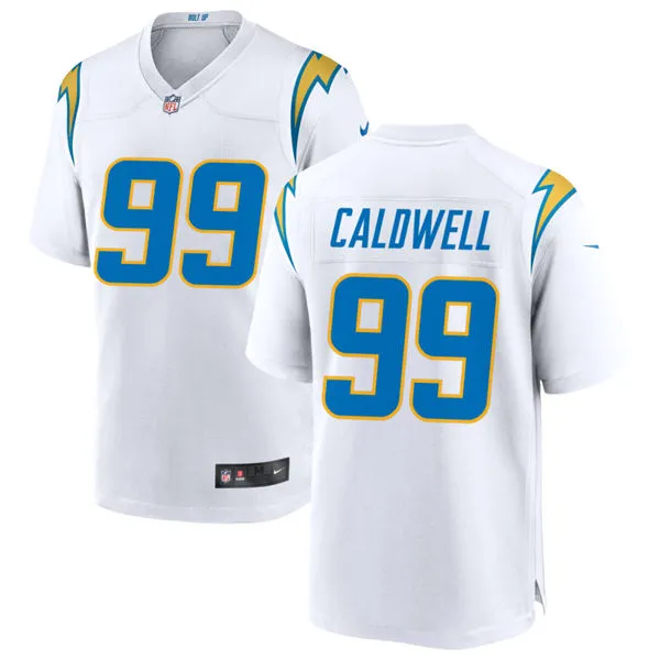 Men's Los Angeles Chargers #99 Jamaree Caldwell Nike White Vapor F.U.S.E. Limited Jersey