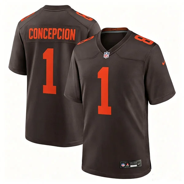 Mens Cleveland Browns #1 KC Concepcion Nike Brown Alternate Vapor F.U.S.E. Limited Jersey