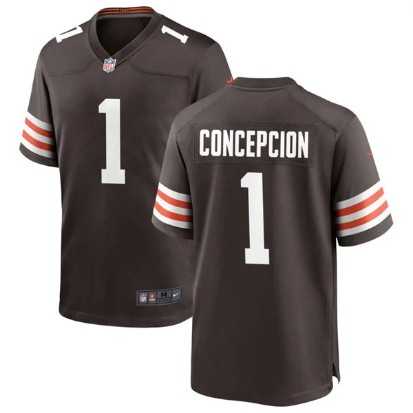Mens Cleveland Browns #1 KC Concepcion Nike Brown Home Vapor F.U.S.E. Limited Jersey
