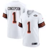 Mens Cleveland Browns #1 KC Concepcion Nike White 1946 Collection 75th Anniversary Limited Jersey