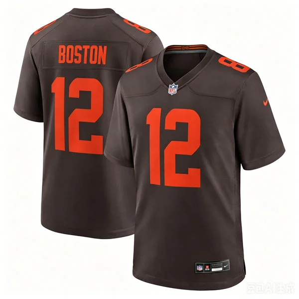 Mens Cleveland Browns #12 Denzel Boston Nike Brown Alternate Vapor F.U.S.E. Limited Jersey