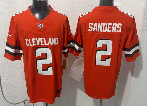 Mens Cleveland Browns #2 Shedeur Sanders Nike Orange Vapor F.U.S.E. Limited Jersey