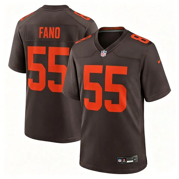 Mens Cleveland Browns #55 Spencer Fano Nike Brown Alternate Vapor F.U.S.E. Limited Jersey