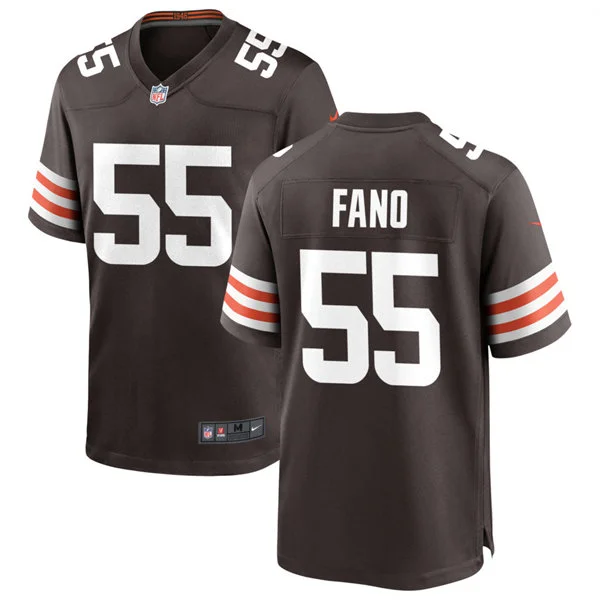 Mens Cleveland Browns #55 Spencer Fano Nike Brown Home Vapor F.U.S.E. Limited Jersey