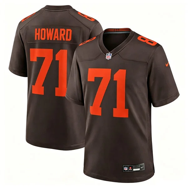 Mens Cleveland Browns #71 Tytus Howard Nike Brown Alternate Vapor F.U.S.E. LimitedJersey