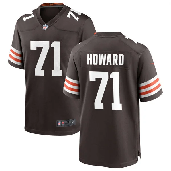 Mens Cleveland Browns #71 Tytus Howard Nike Brown Home Vapor F.U.S.E. Limited Jersey