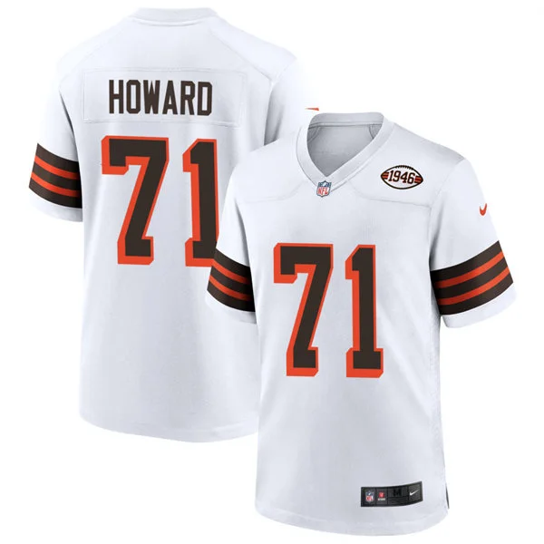 Mens Cleveland Browns #71 Tytus Howard Nike White 1946 Collection 75th Anniversary Limited Jersey