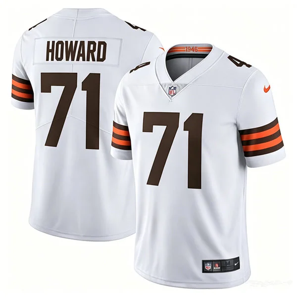Mens Cleveland Browns #71 Tytus Howard Nike White Away Vapor F.U.S.E. Limited Jersey