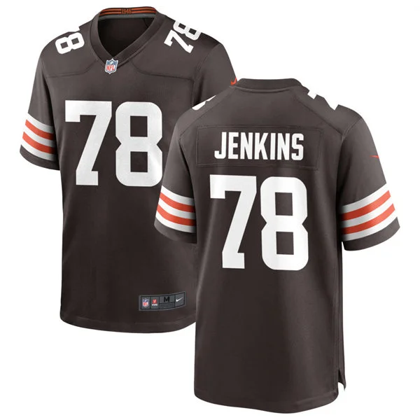 Mens Cleveland Browns #78 Teven Jenkins Nike Brown Home Vapor F.U.S.E. Limited Jersey
