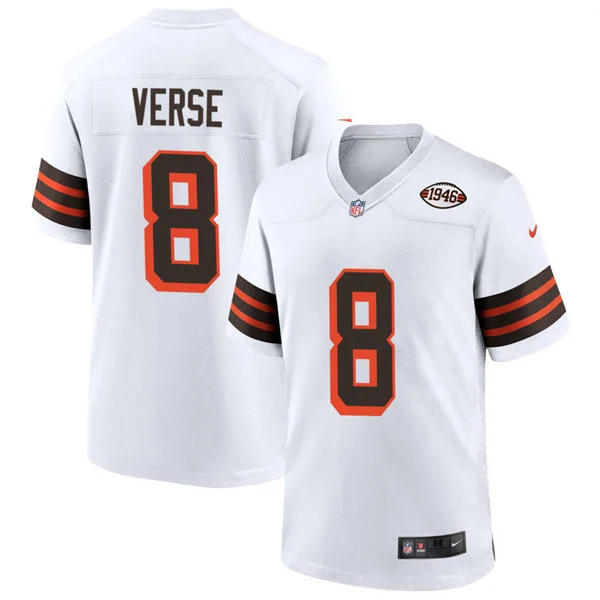 Mens Cleveland Browns #8 Jared Verse Nike White 1946 Collection 75th Anniversary Limited Jersey