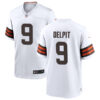 Mens Cleveland Browns #9 Grant Delpit Nike White Away Vapor Limited Jersey