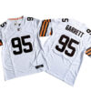 Mens Cleveland Browns #95 Myles Garrett Nike White Away 2023 F.U.S.E. Vapor Limited Jersey