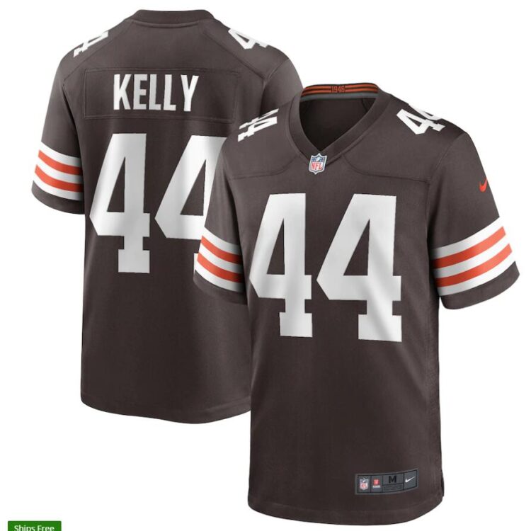 Mens Cleveland Browns Retired Player #44 Leroy Kelly Nike Brown Home Vapor Limited Jersey