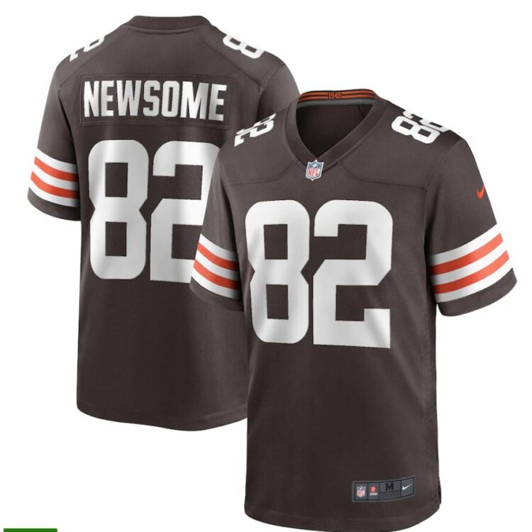 Mens Cleveland Browns Retired Player #82 Ozzie Newsome Nike Brown Home Vapor Limited Jersey