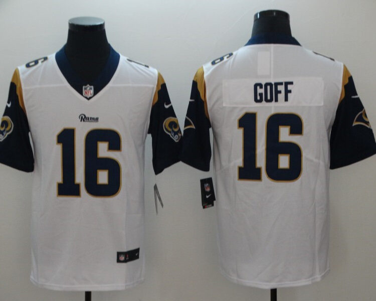 Men's Los Angeles Rams #16 Jared Goff Nike White Limited Jersey