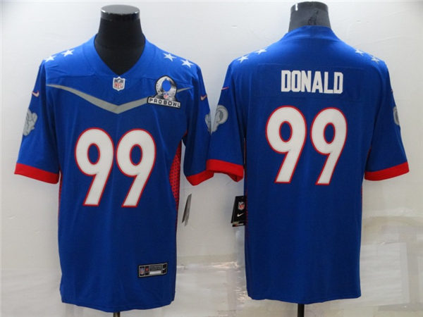 Mens Los Angeles Rams #99 Aaron Donald Royal 2022 NFC Pro Bowl Game Jersey