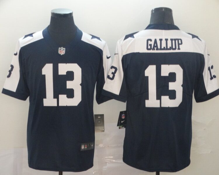 Men's Dallas Cowboys #13 Michael Gallup Nike Navy Alternate Vapor Limited Jersey
