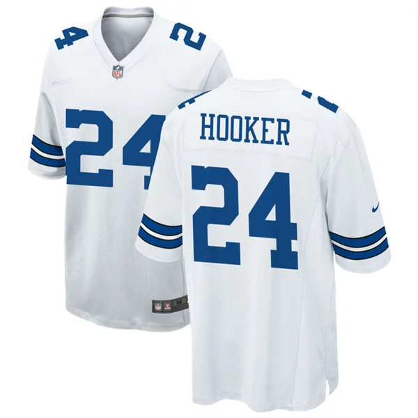 Mens Dallas Cowboys #24 Malik Hooker Nike White Vapor Limited Jersey