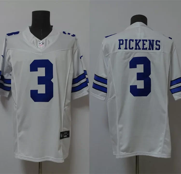 Mens Dallas Cowboys #3 George Pickens Nike White Vapor F.U.S.E. Limited Jersey