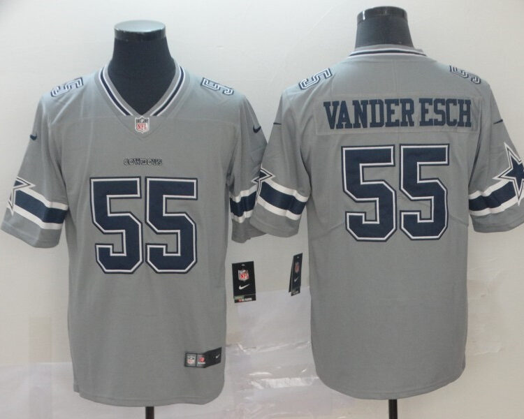 Men's Dallas Cowboys #55 Leighton Vander Esch Grey Nike Inverted Legend Jersey