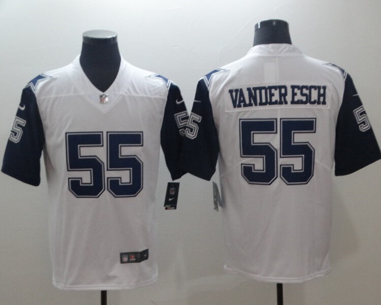 Men's Dallas Cowboys #55 Leighton Vander Esch Nike White Color Rush Legend Player Jersey