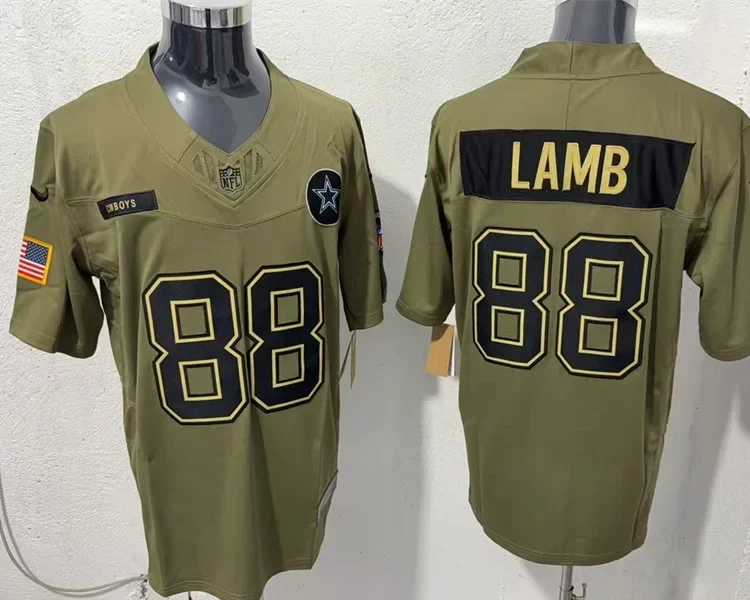 Mens Dallas Cowboys #88 CeeDee Lamb Nike 2025 Salute to Service Limited Jersey - Olive