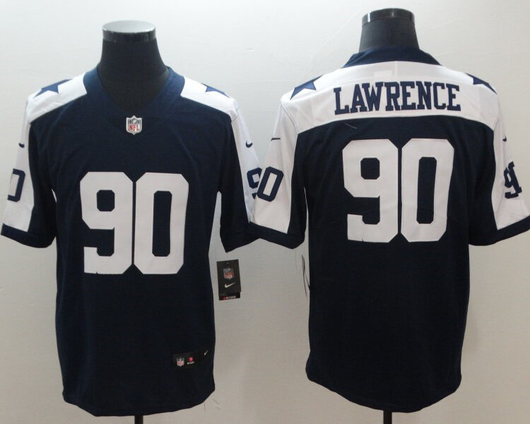 Men's Dallas Cowboys #90 Demarcus Lawrence Nike Navy Alternate Vapor Limited Jersey