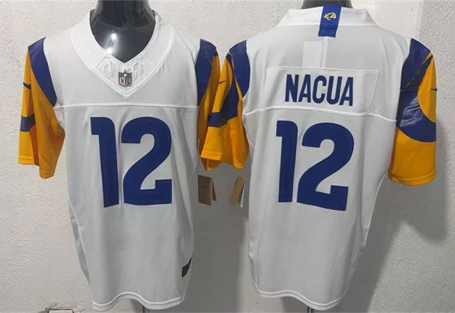 Mens Los Angeles Rams #12 Puka Nacua Nike 2026 White Vapor F.U.S.E. Limited Jersey
