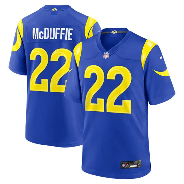 Mens Los Angeles Rams #22 Trent McDuffie Nike 2026 Royal Vapor F.U.S.E. Limited Jersey