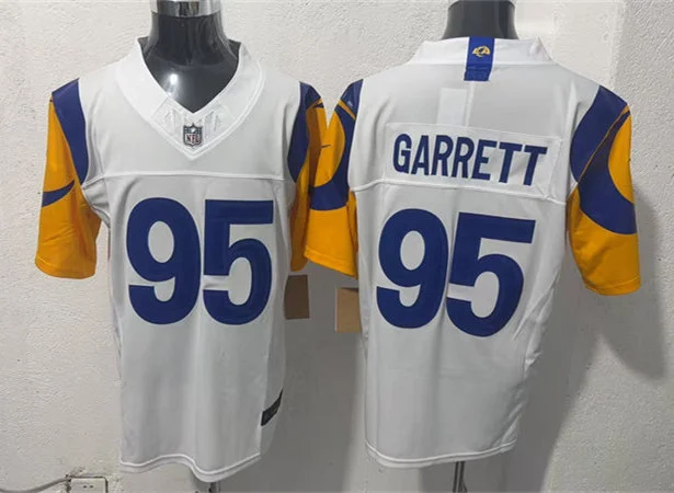 Mens Los Angeles Rams #95 Myles Garrett Nike 2026 White Vapor F.U.S.E. Limited Jersey
